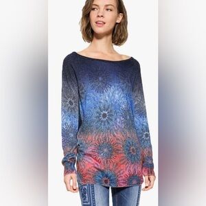 Desigual Womens Basic Carlin Woman Flat Knitted Thin Gauge Pullover